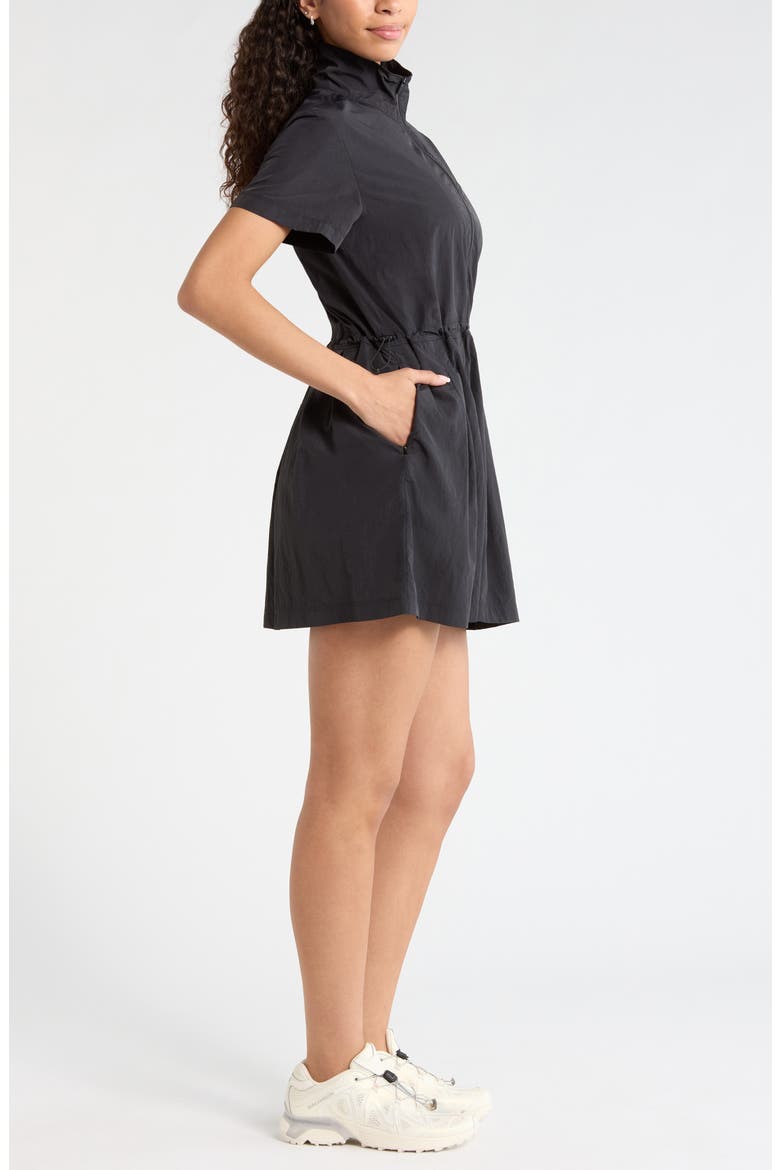 Nylon Pleated Fit & Flare Dress