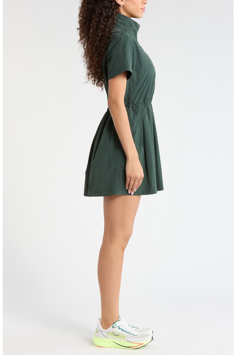 Nylon Pleated Fit & Flare Dress
