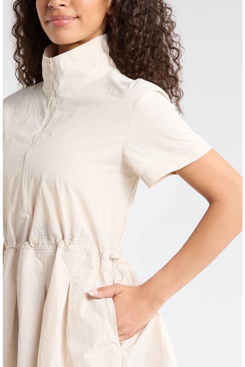 Nylon Pleated Fit & Flare Dress