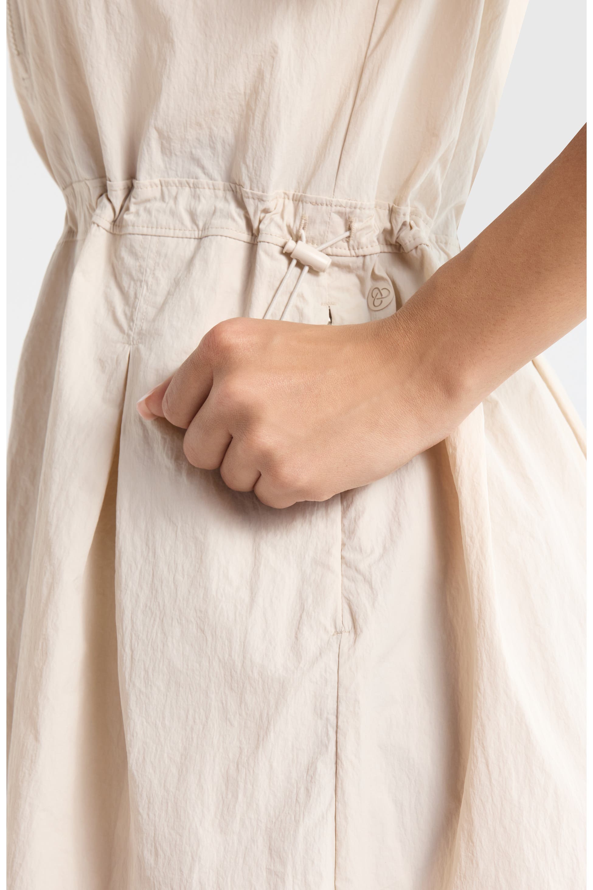 Nylon Pleated Fit & Flare Dress