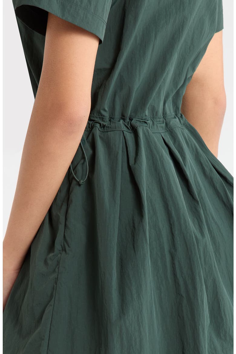 Nylon Pleated Fit & Flare Dress