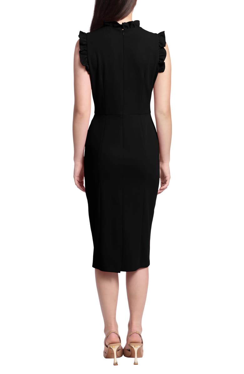 Ruffle Mock Neck Sheath Dress