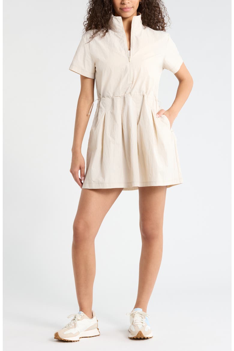 Nylon Pleated Fit & Flare Dress