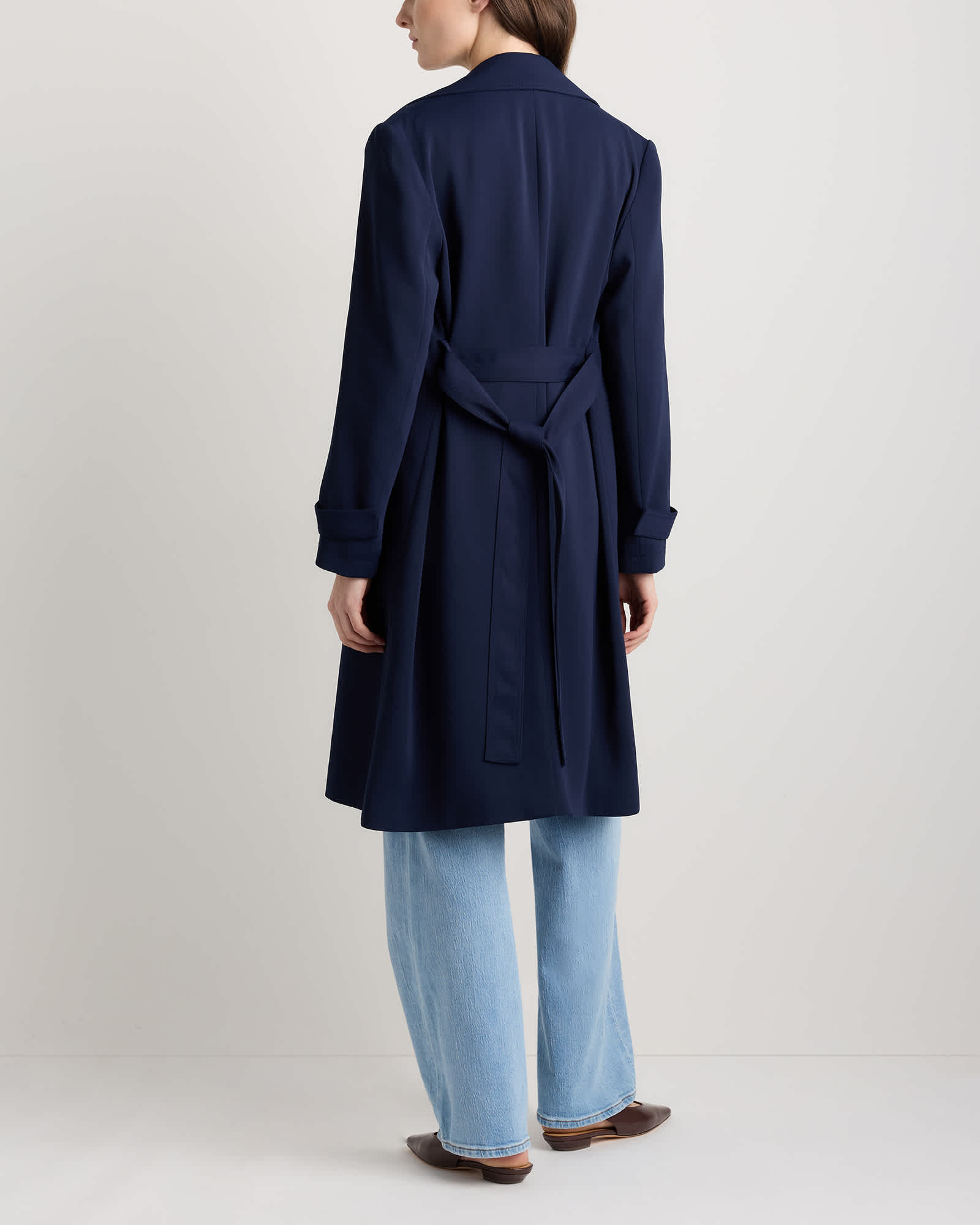 Stretch Crepe Trench Coat