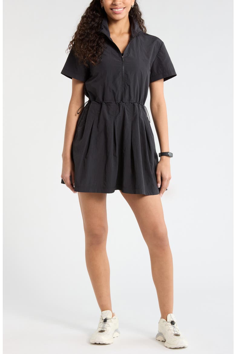 Nylon Pleated Fit & Flare Dress