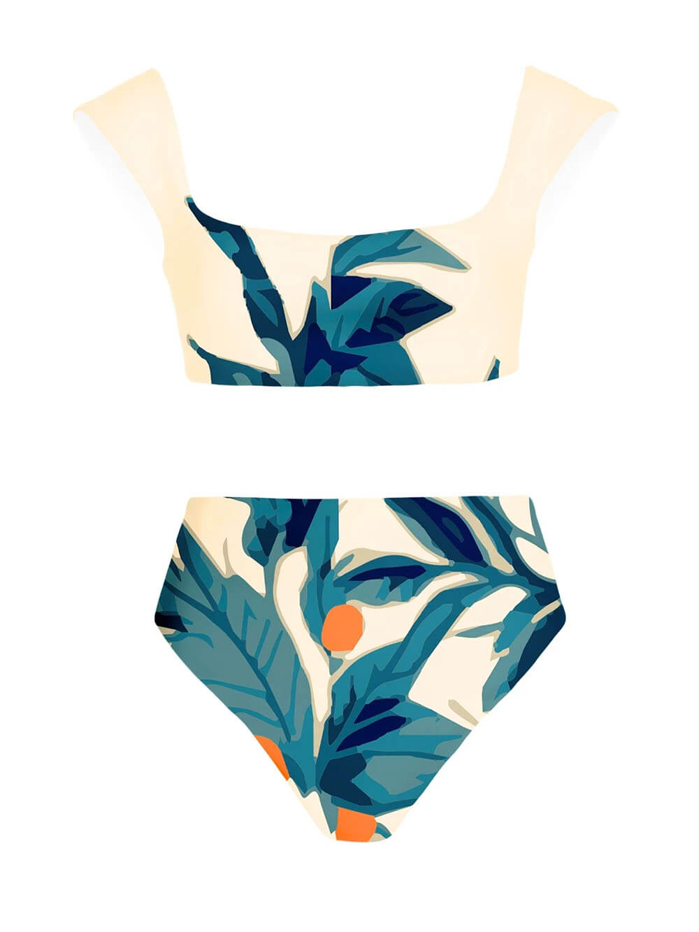 Sexy Tropical Leaf Print Bikini Set