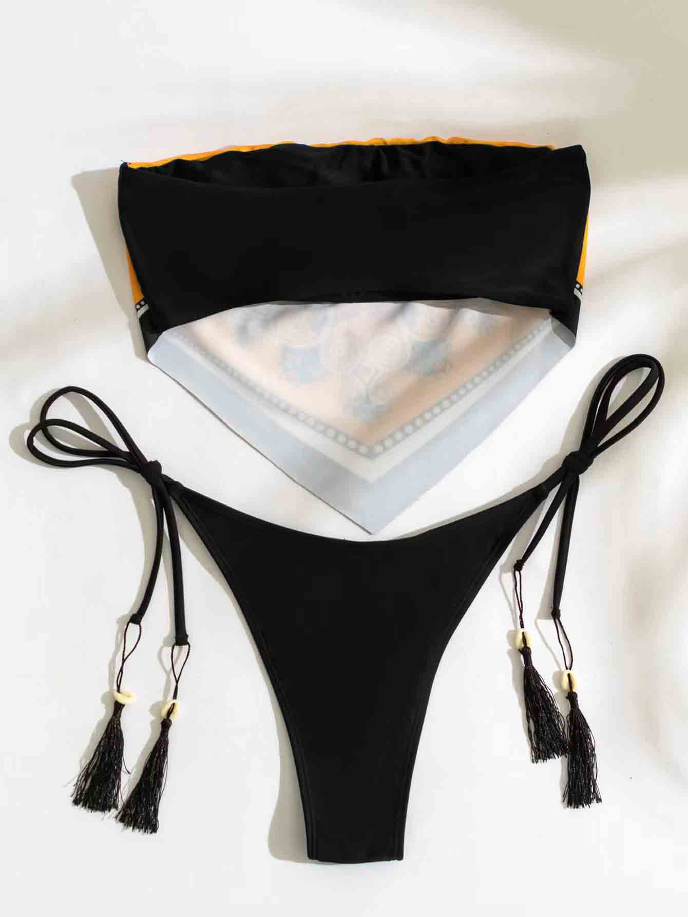 Paisley Print Headscarf Bikini Set