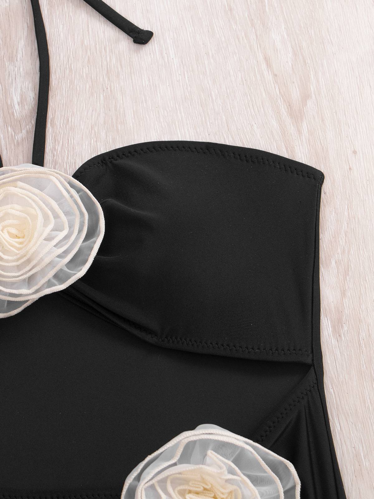 Three-dimensional Flower One-piece Swimsuit