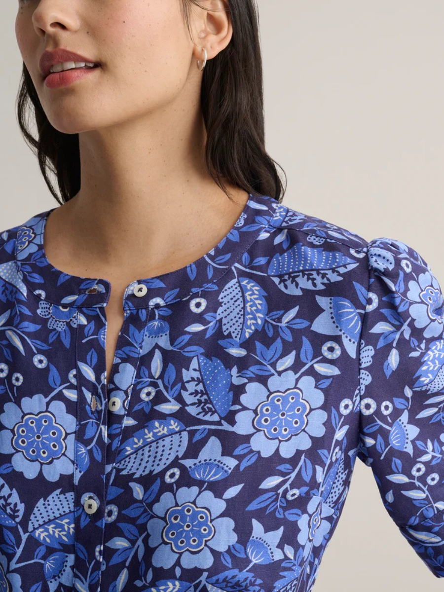 Linen Blend Floral Lena Shirt Dress
