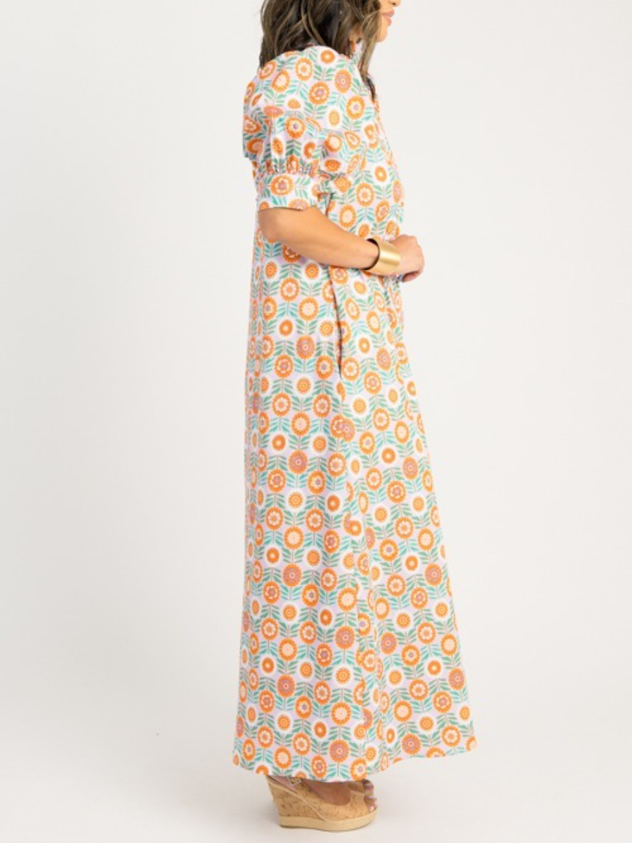 Floral Button Maxi Dress