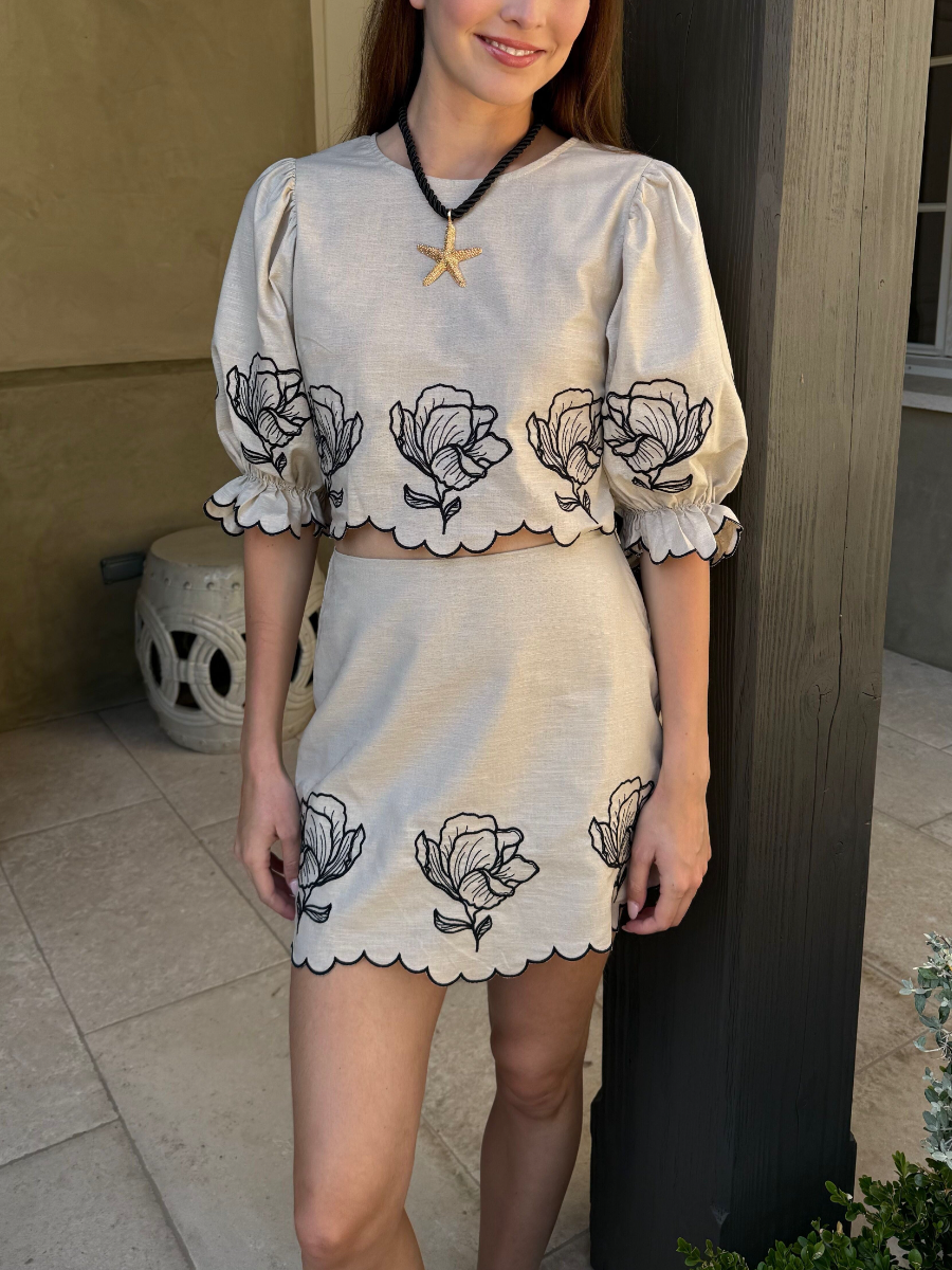 Chic Floral Embroidery Set