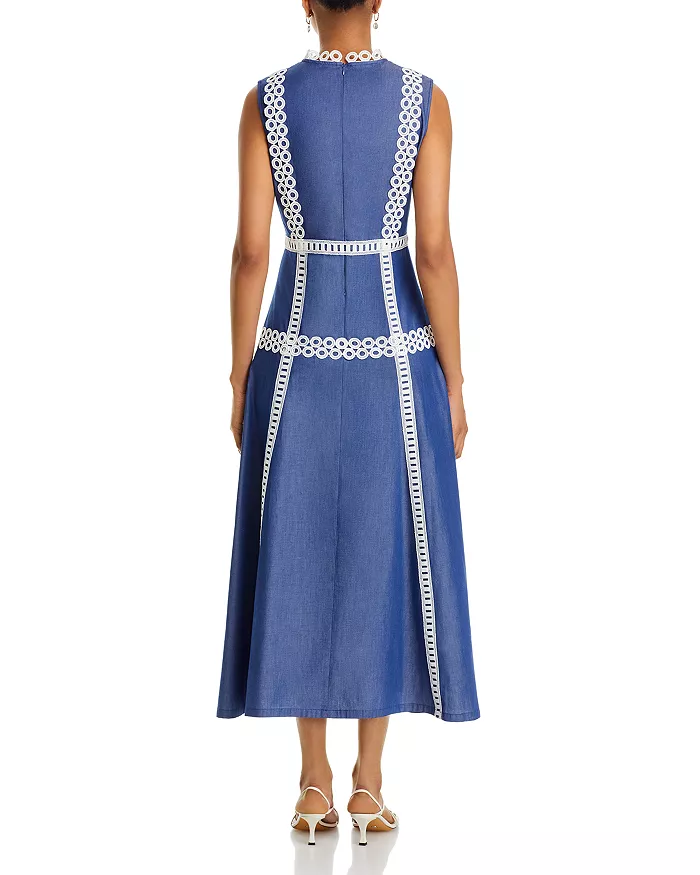 Contrast Trim Midi Dress