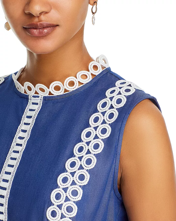 Contrast Trim Midi Dress