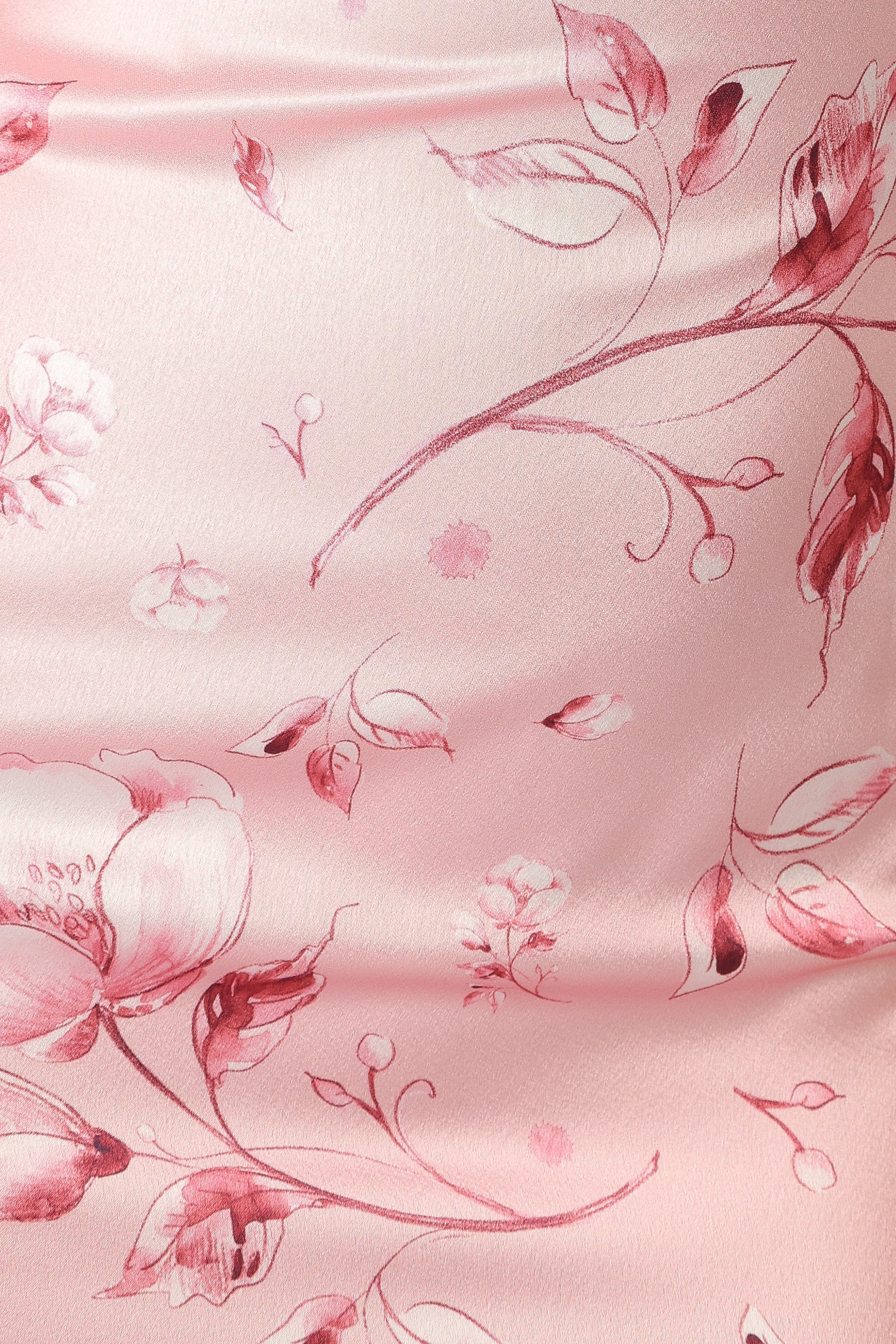 Floral Breeze Satin Maxi Dress