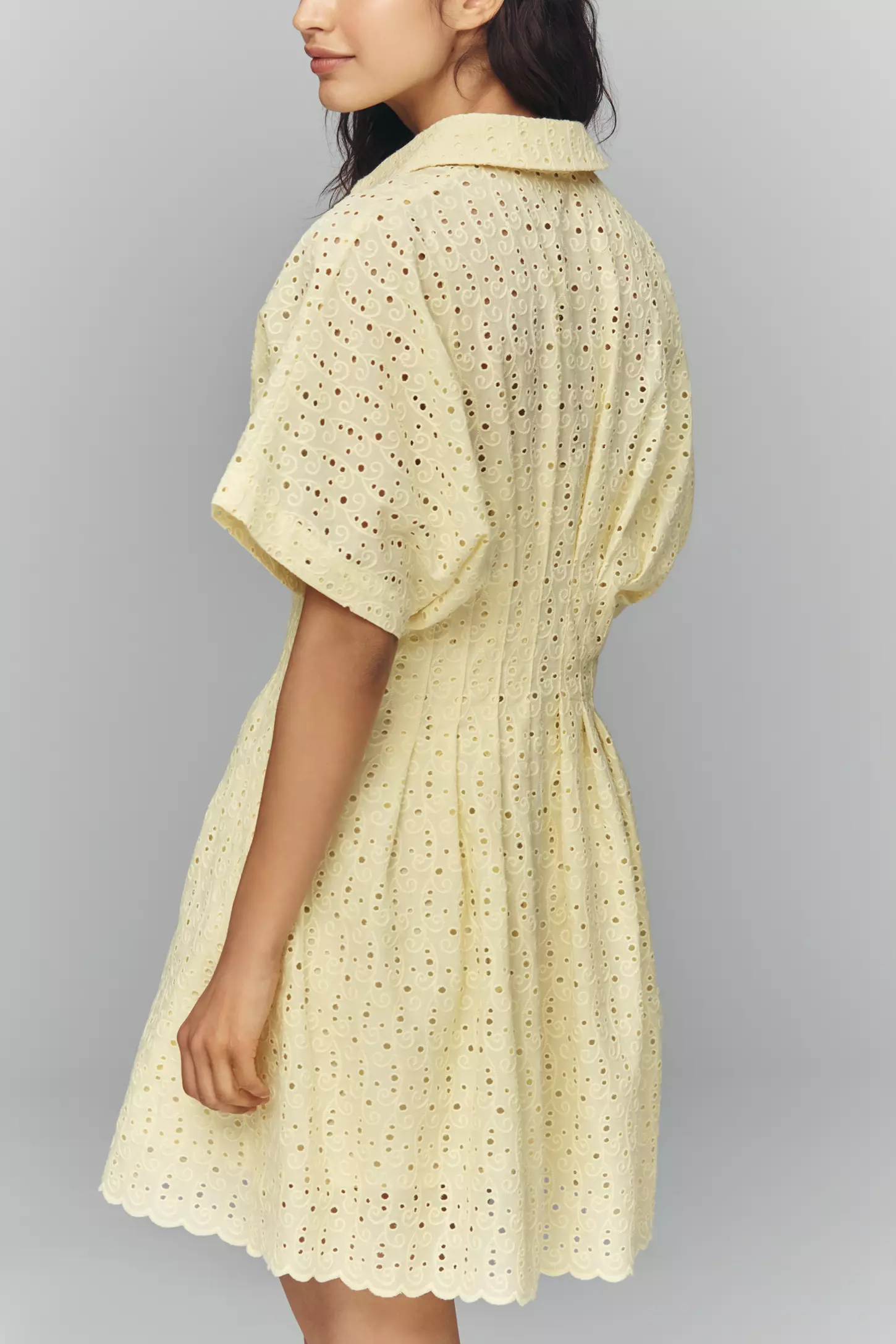 The Tobie Eyelet Mini Shirt Dress