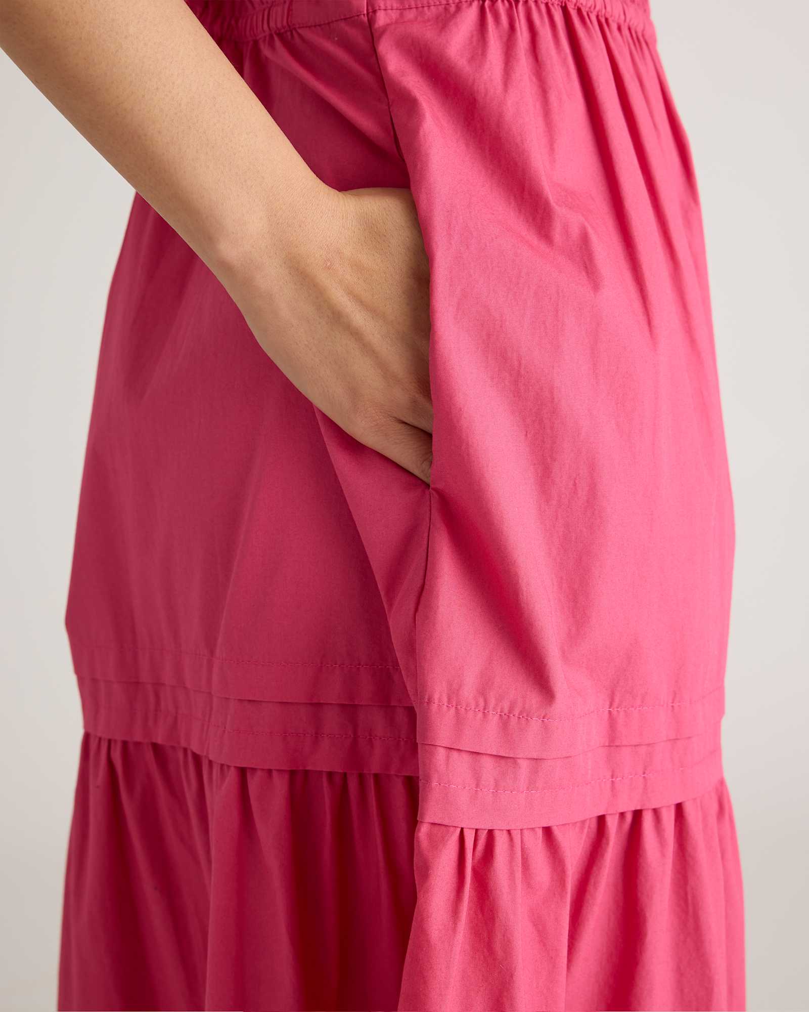 100% Organic Cotton Poplin Tiered Dress