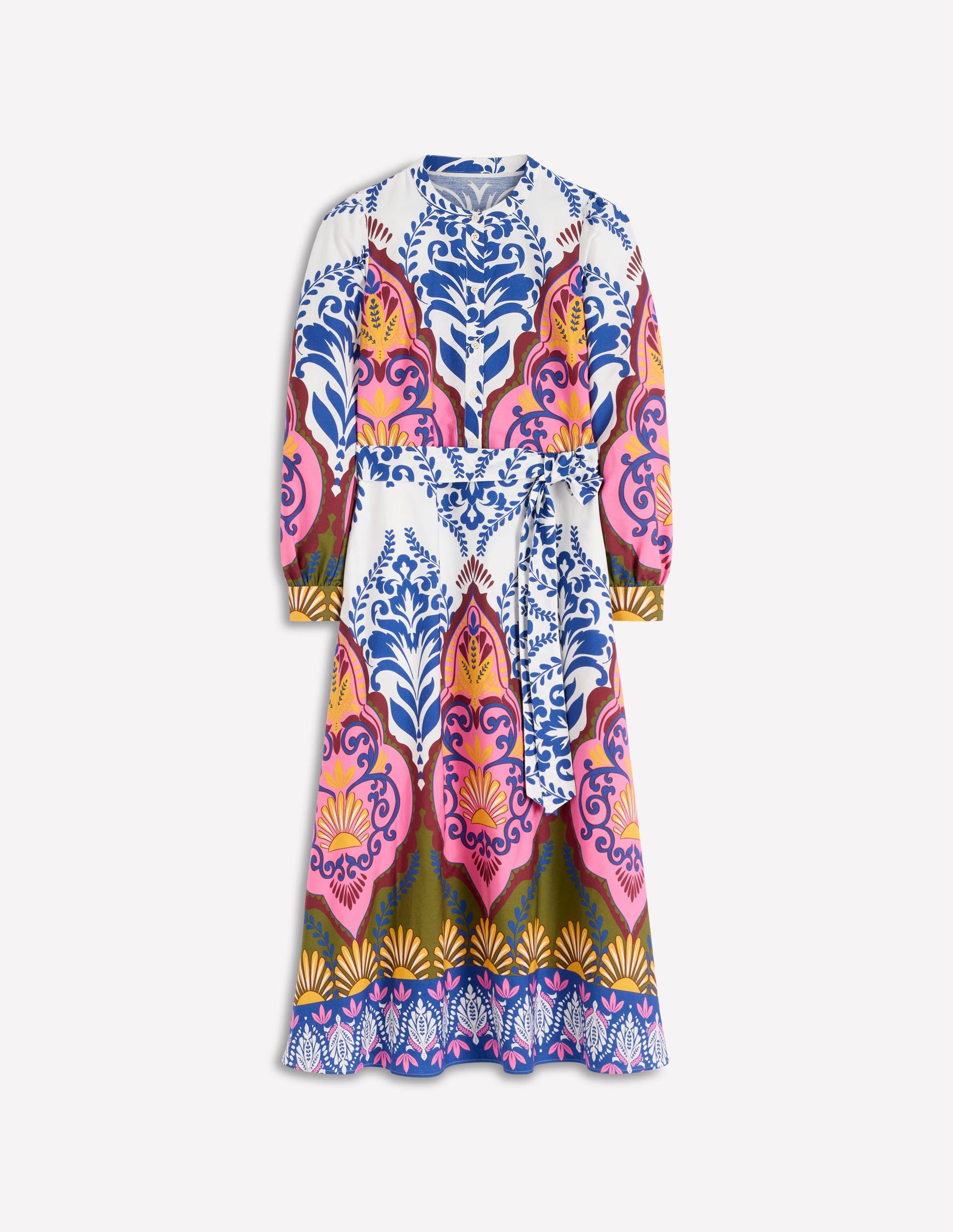 Ornamental Garden Cotton Midi Dress