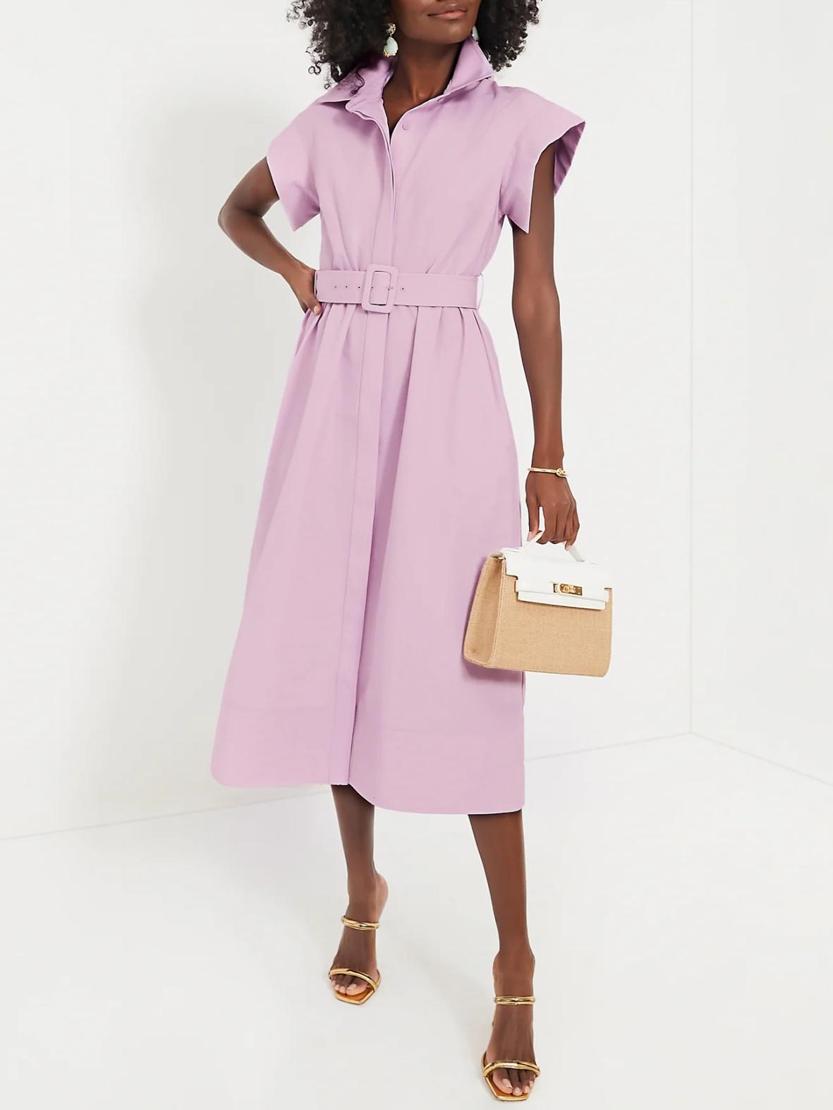 Classic Button-Up Belted Chloe Dress