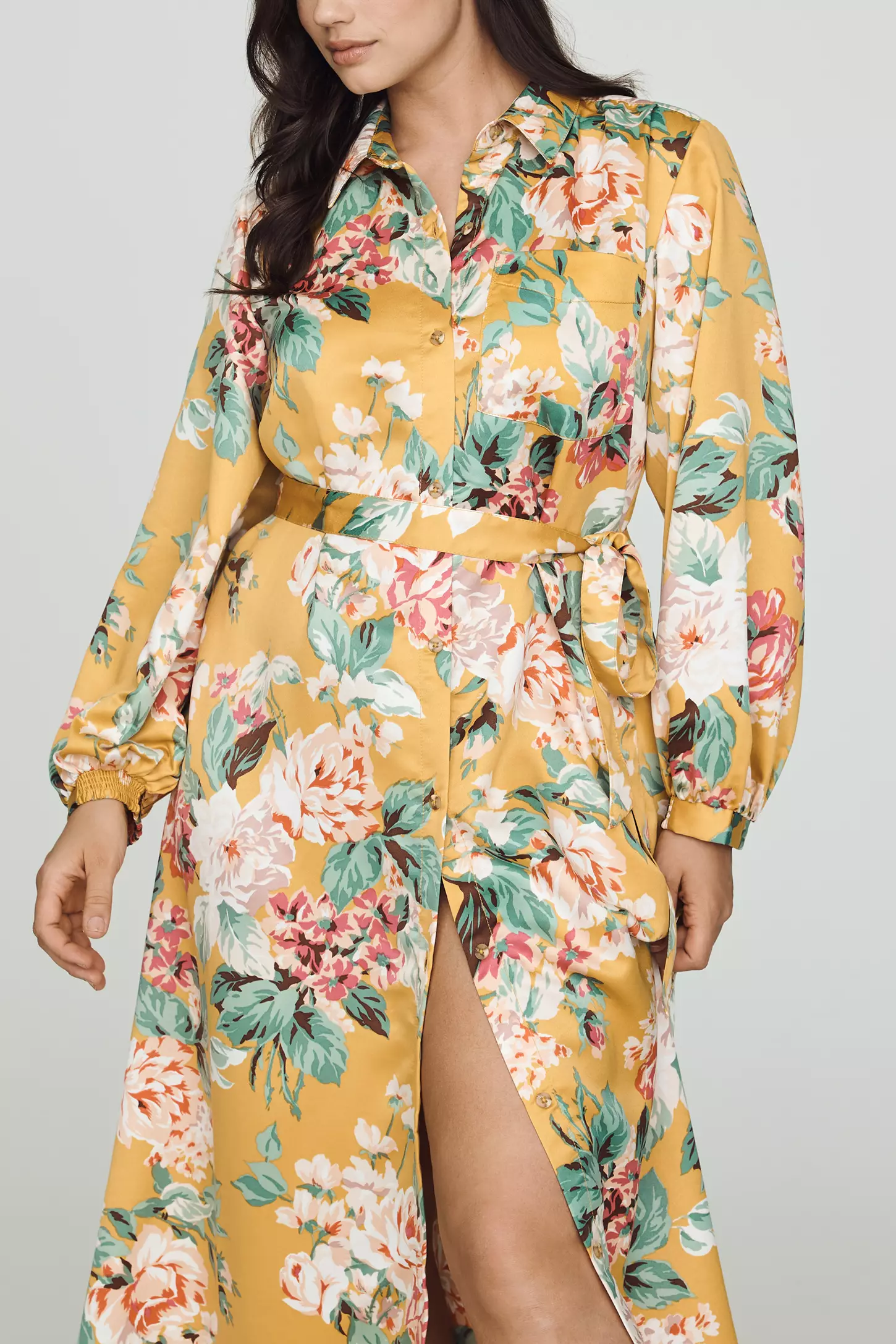 The Mona Silky Maxi Shirt Dress