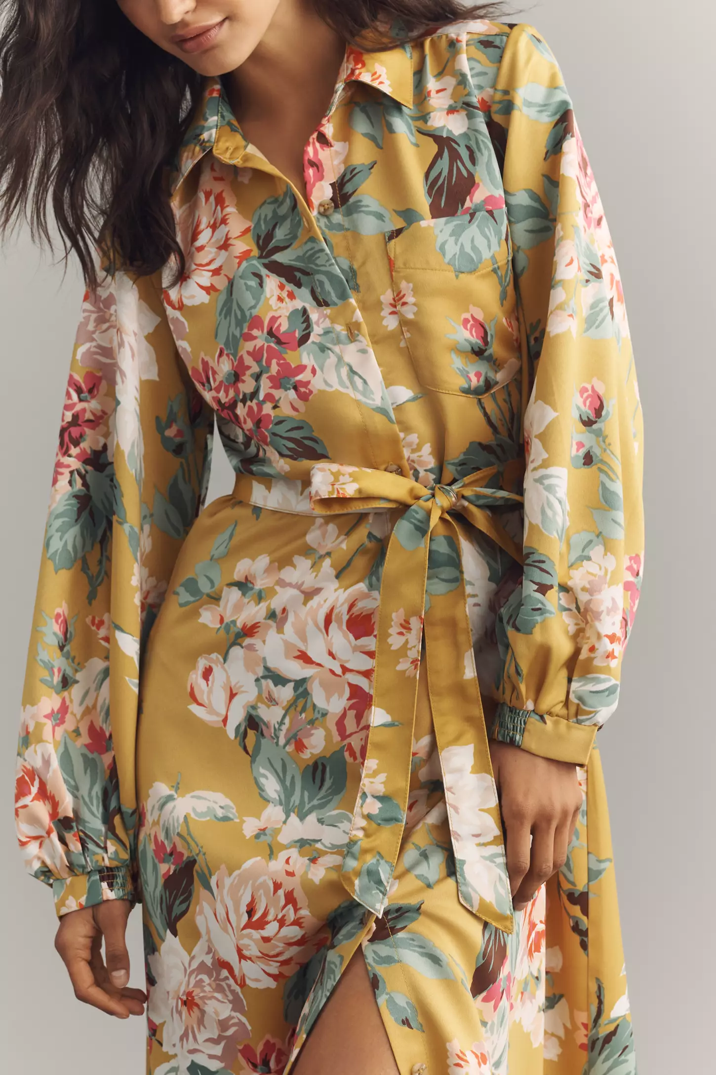 The Mona Silky Maxi Shirt Dress