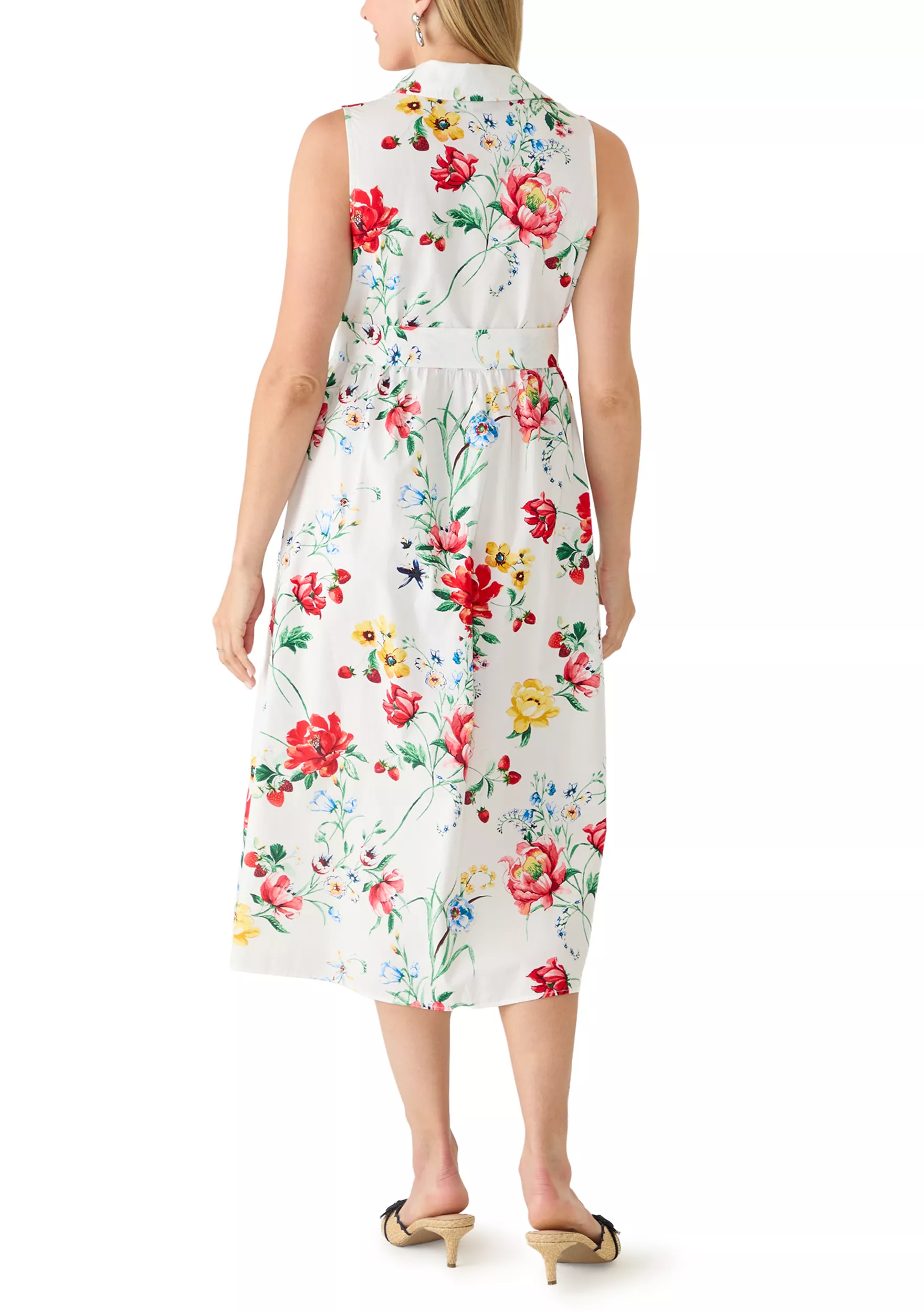 Women's Sleeveless Midi Shirt Dress