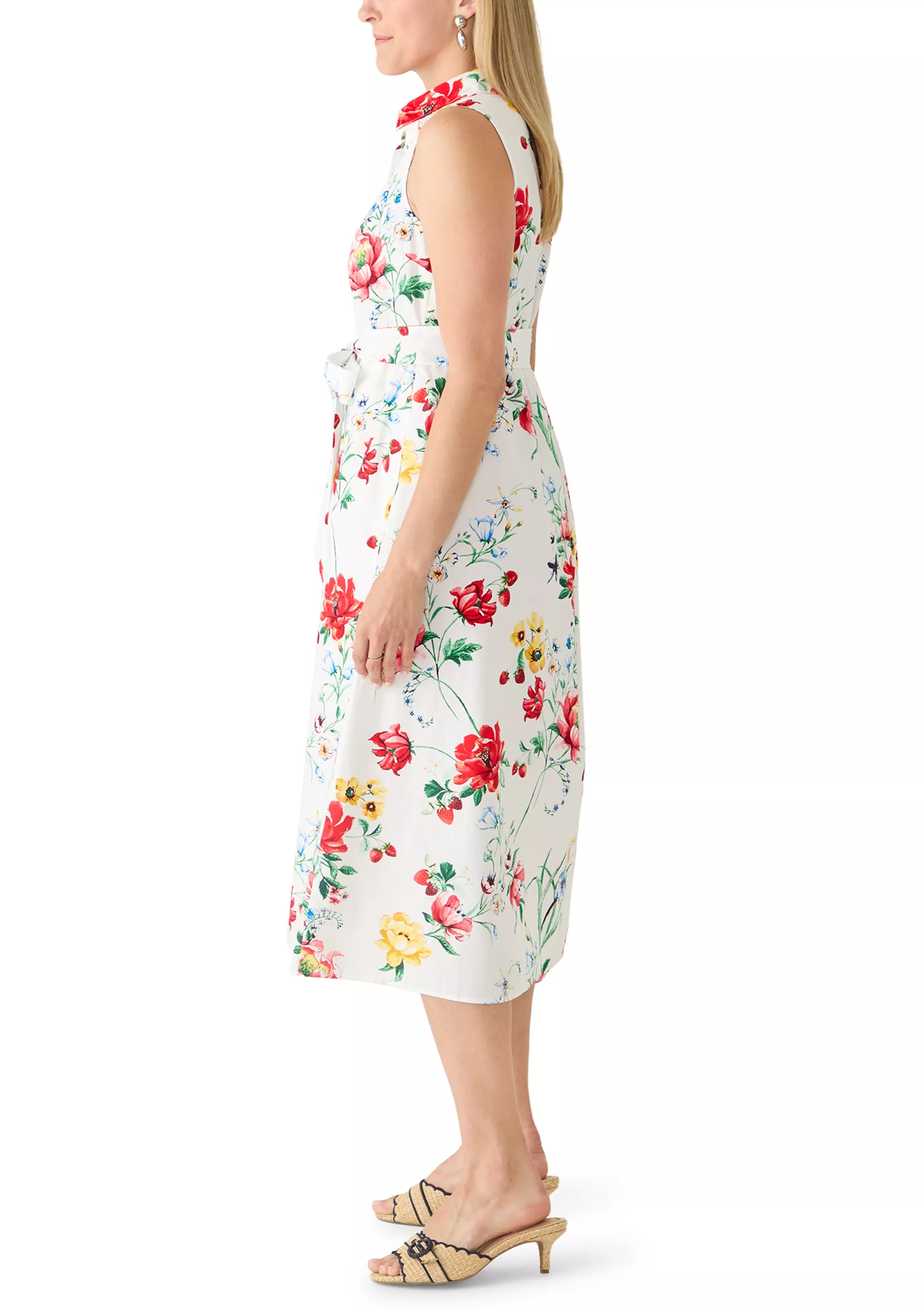 Women's Sleeveless Midi Shirt Dress