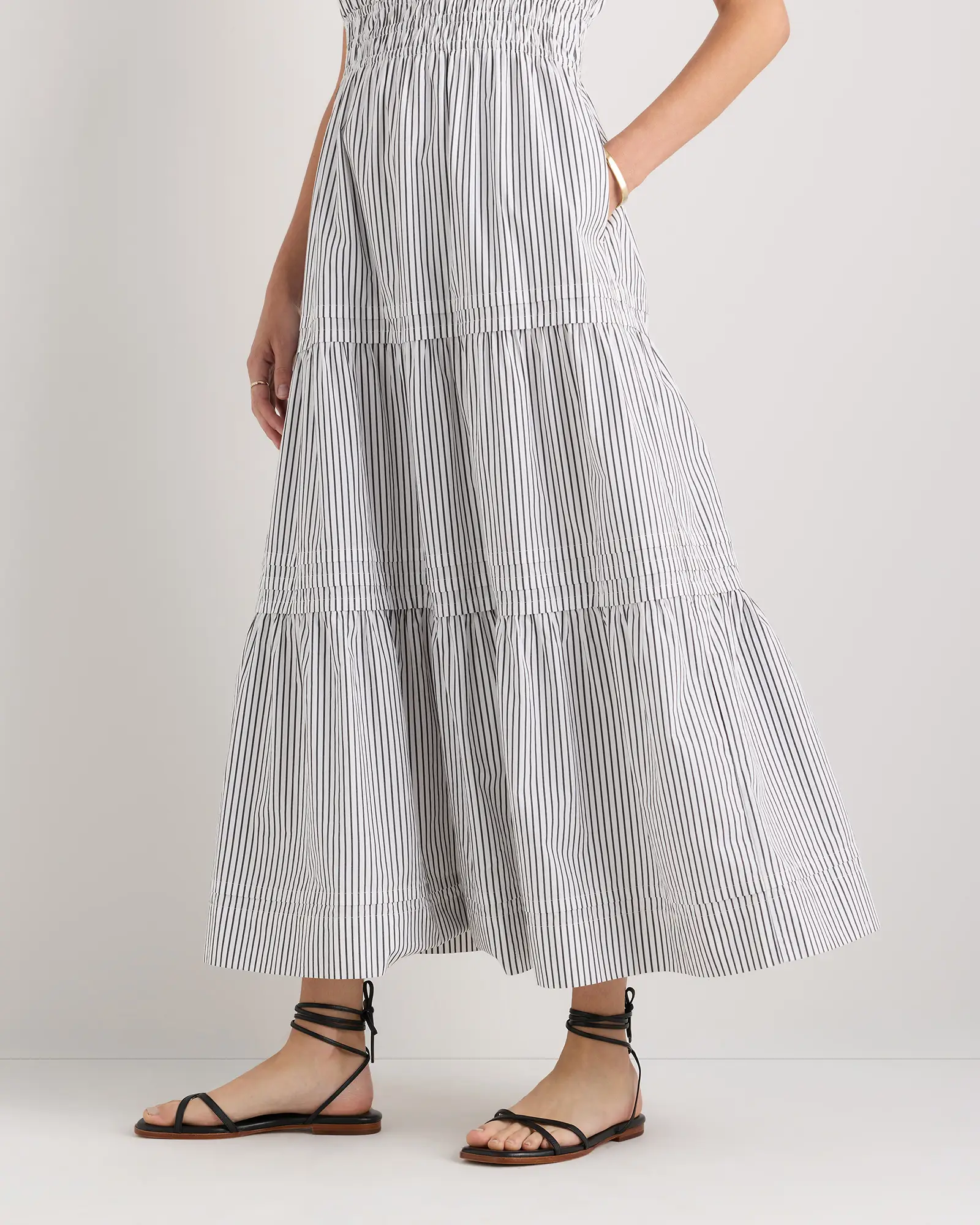 100% Organic Cotton Poplin Tiered Dress