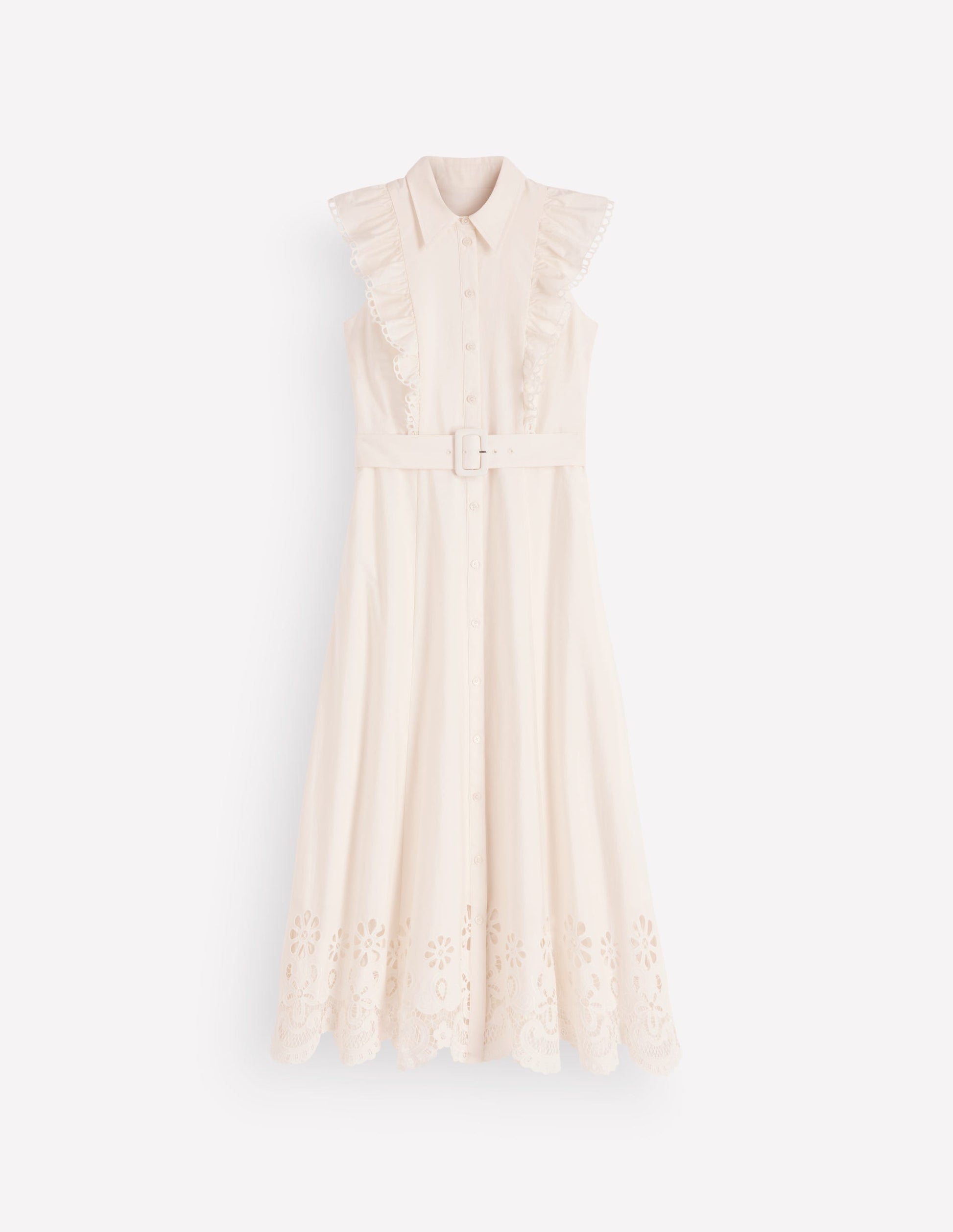 Ruffle Bodice Shirt Dress