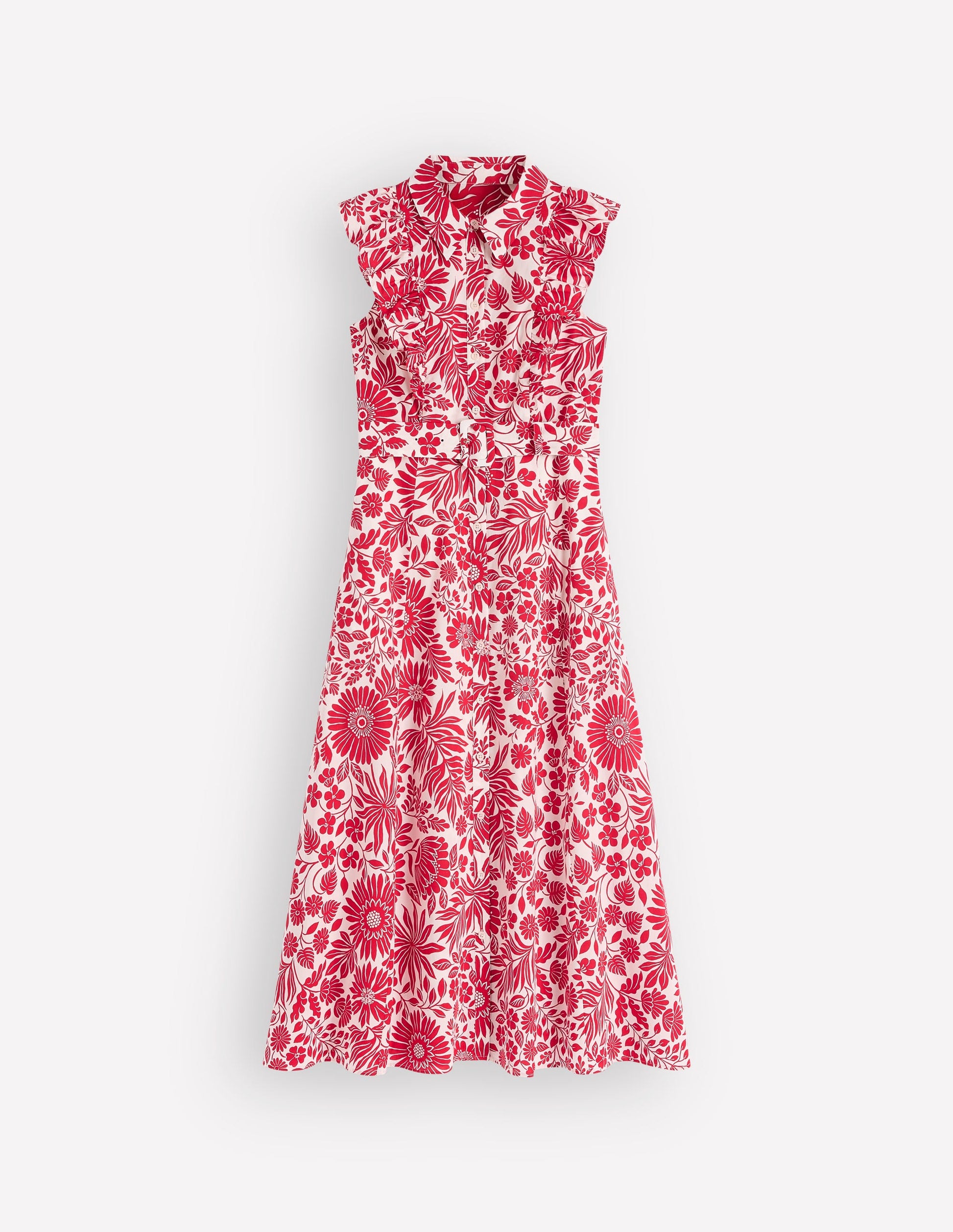 Ruffle Bodice Shirt Dress