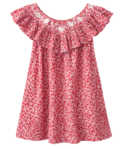 Andrea Red Floral Short Dress