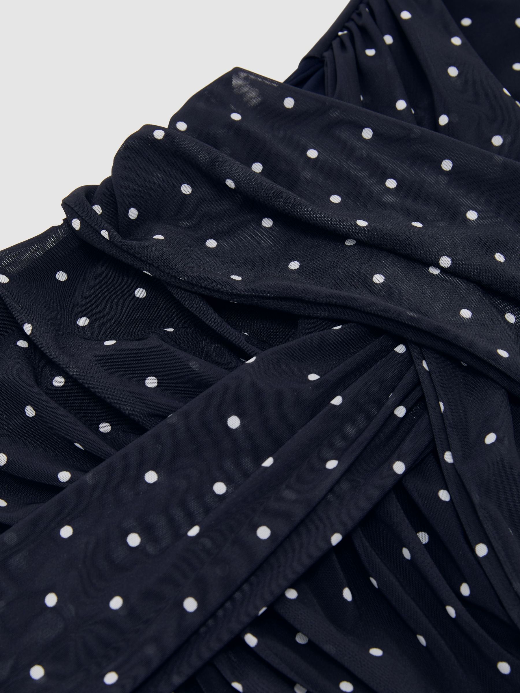 Polka-Dot Print Sleeveless Maxi Dress