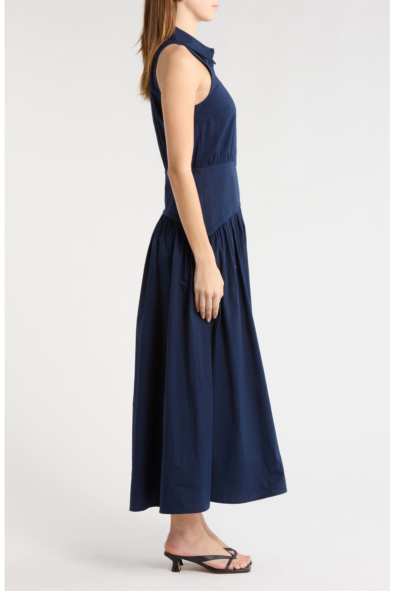 Romy Sleeveless Stretch Cotton Shirtdress