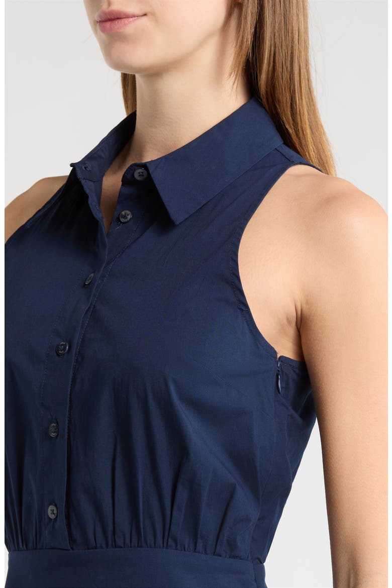 Romy Sleeveless Stretch Cotton Shirtdress