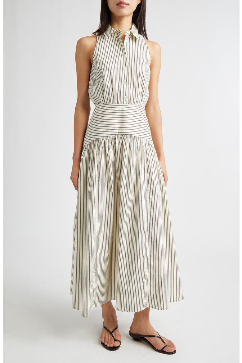 Romy Sleeveless Stretch Cotton Shirtdress