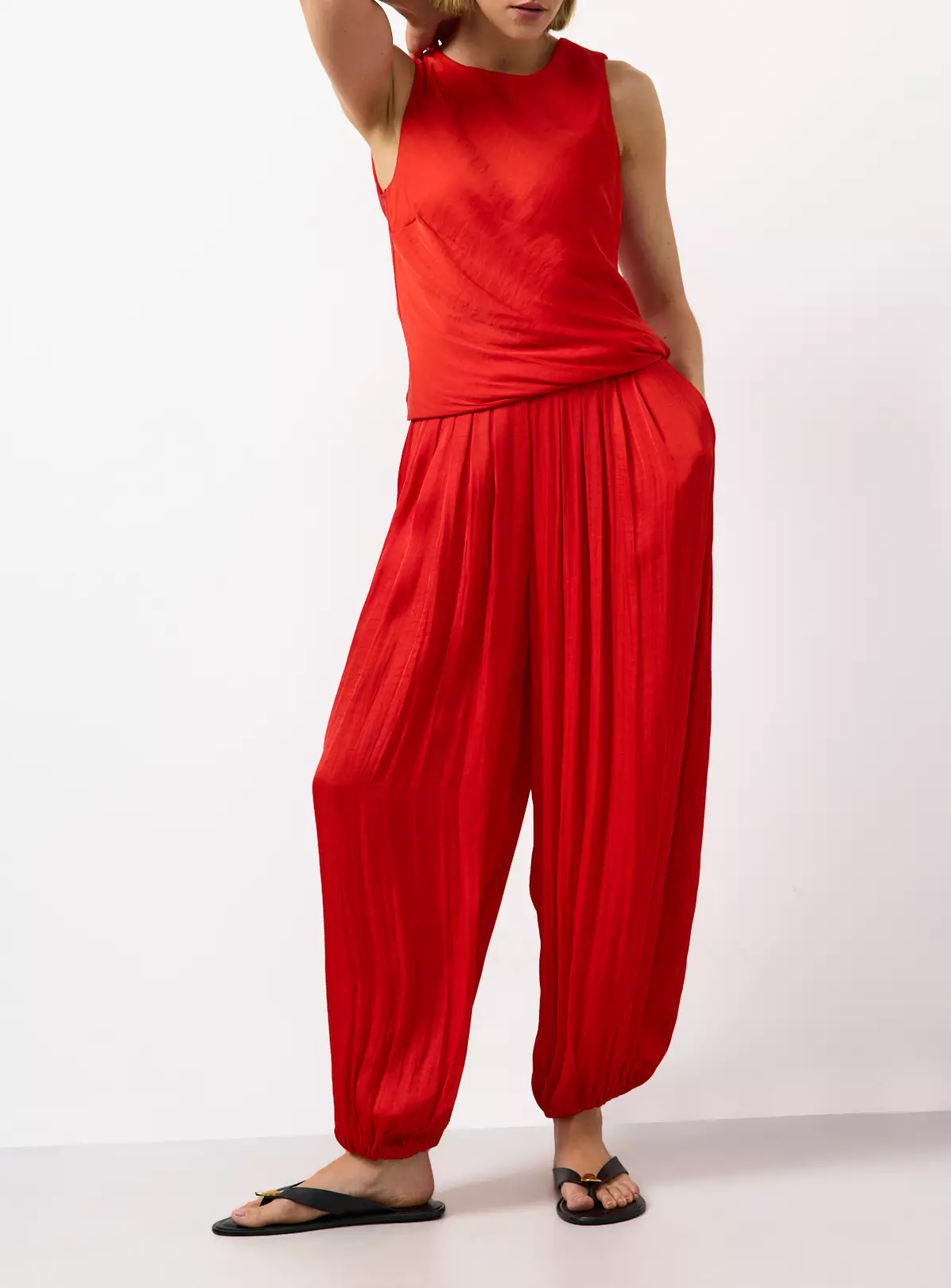 Satin Balloon Leg Trousers