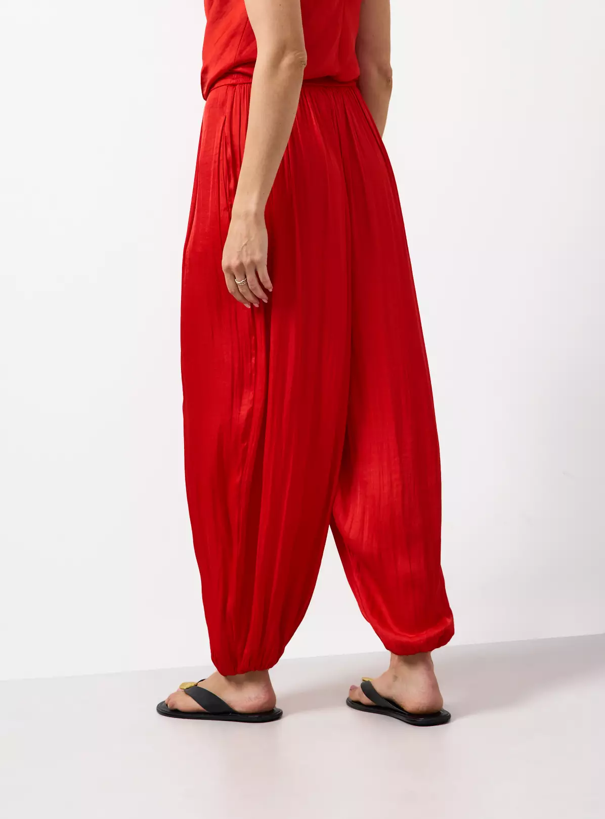 Satin Balloon Leg Trousers