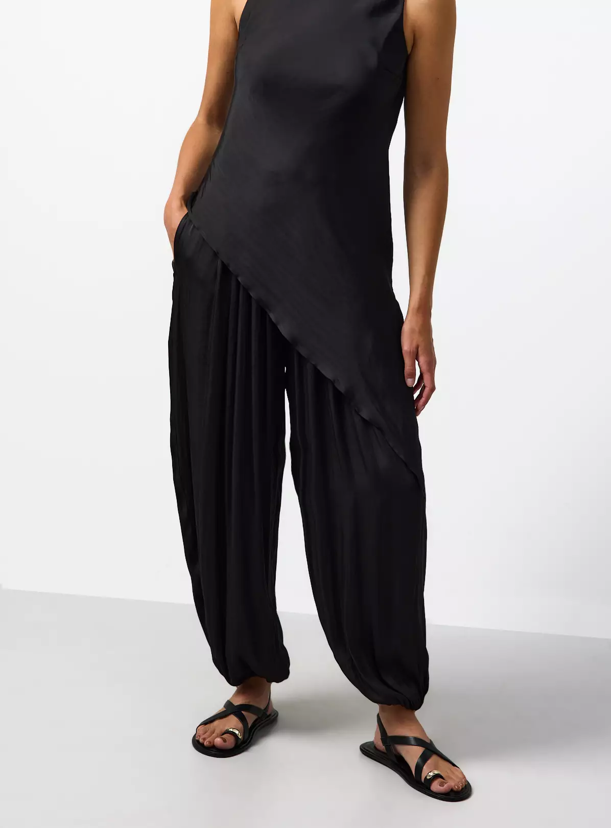 Satin Balloon Leg Trousers
