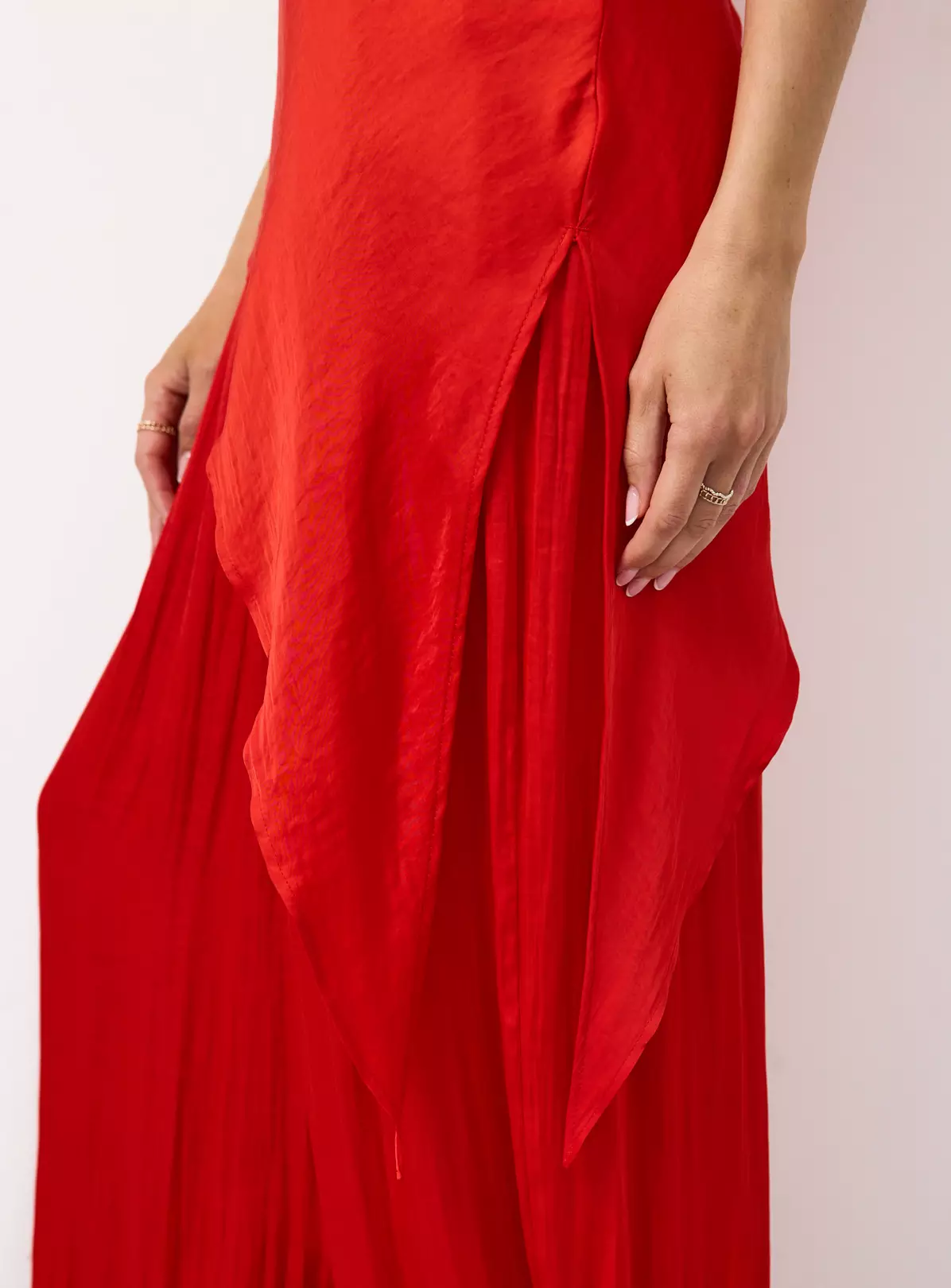 Satin Asymmetric Hem Top