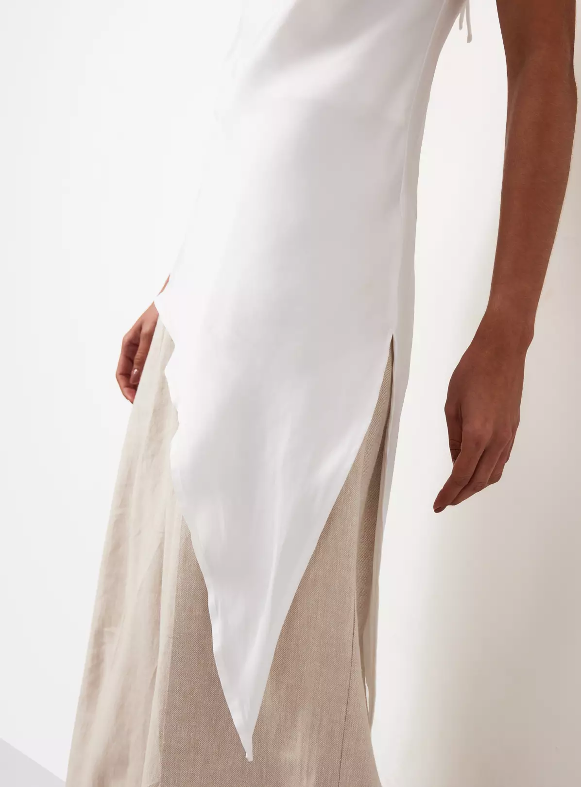 Satin Asymmetric Hem Top