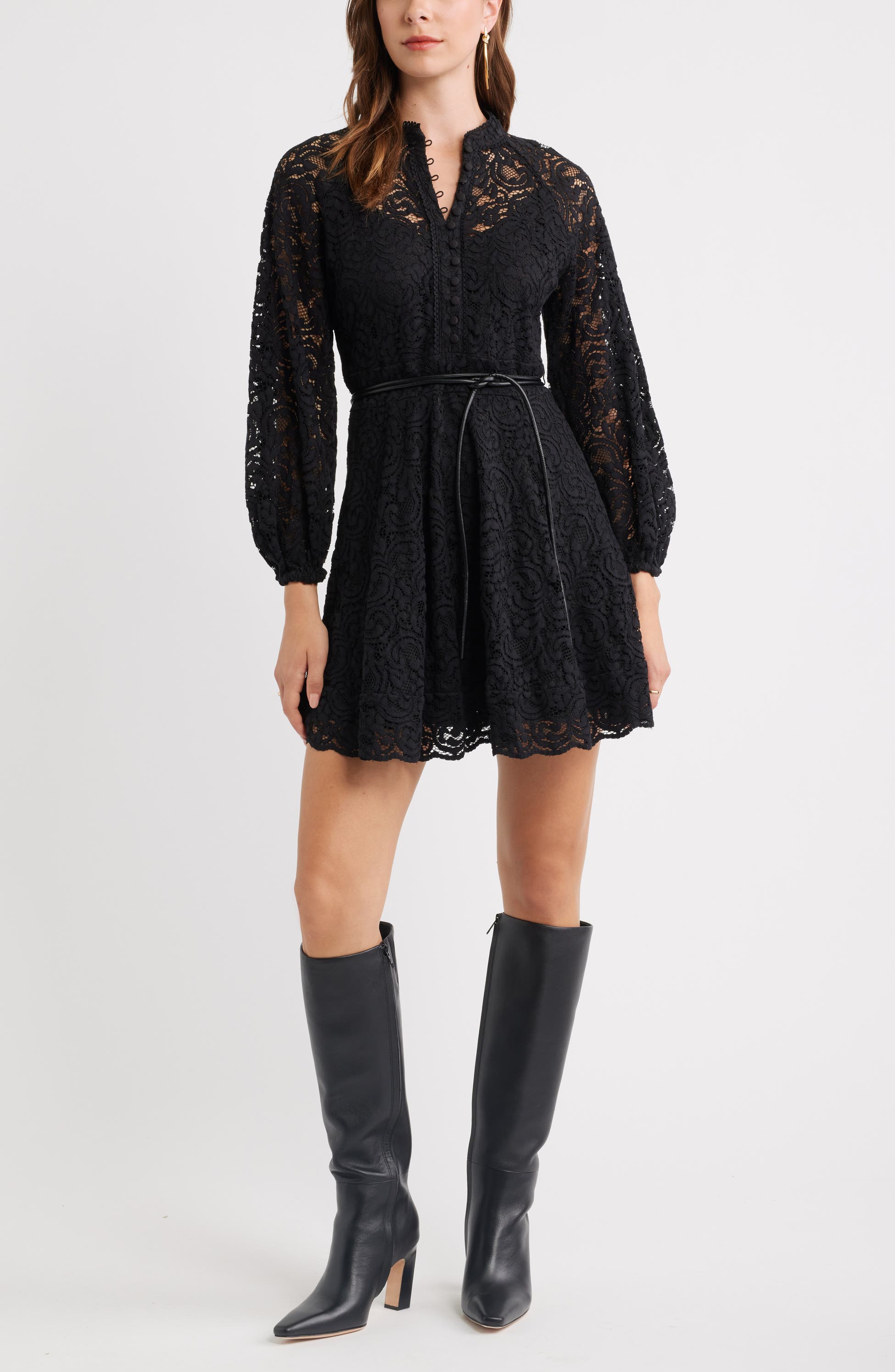 Lace Long Sleeve Minidress