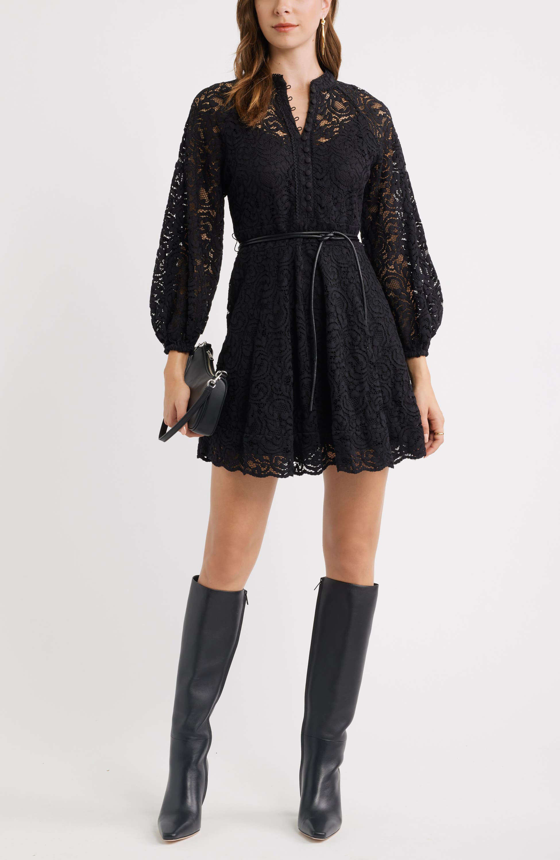 Lace Long Sleeve Minidress