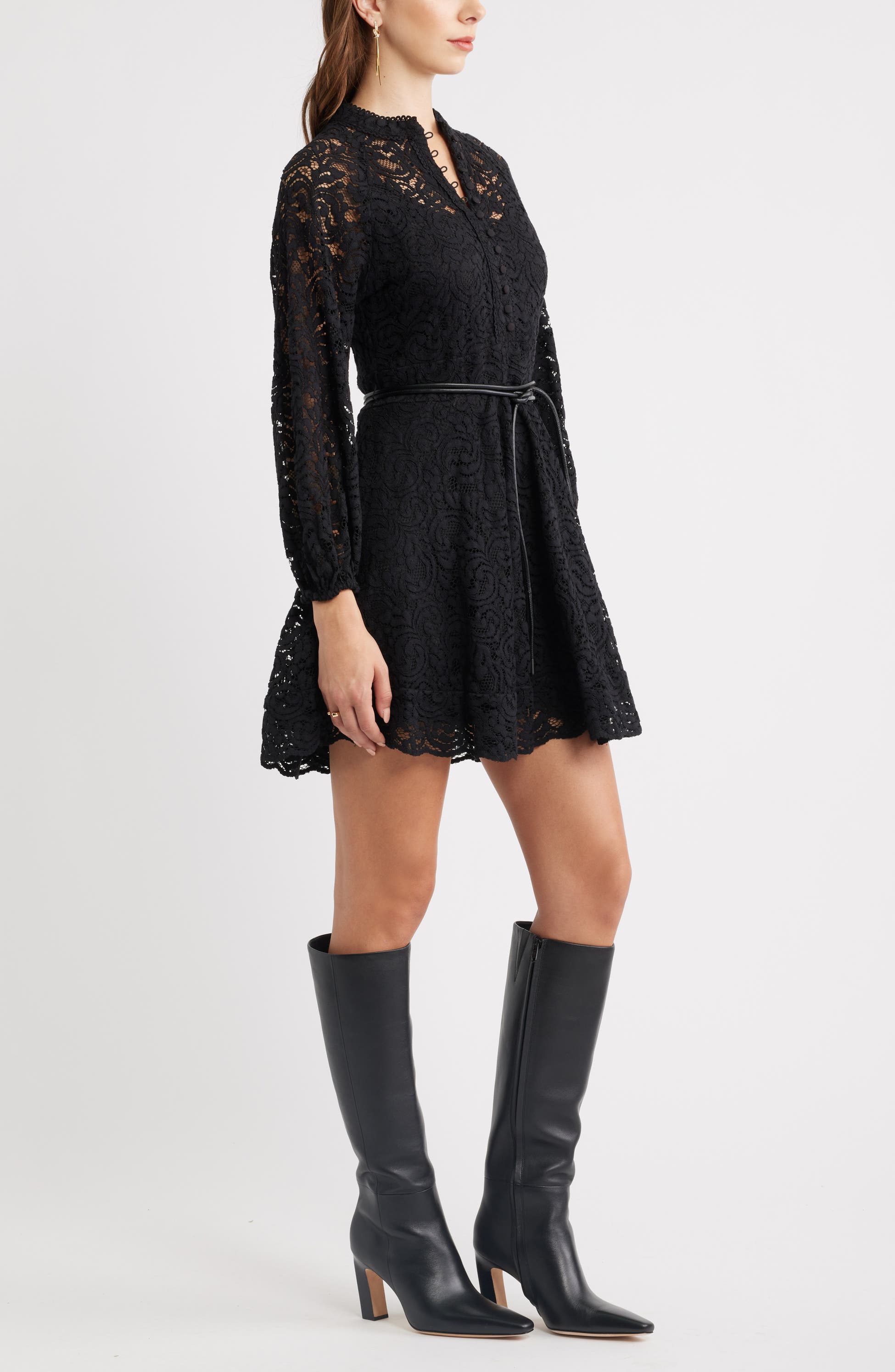 Lace Long Sleeve Minidress