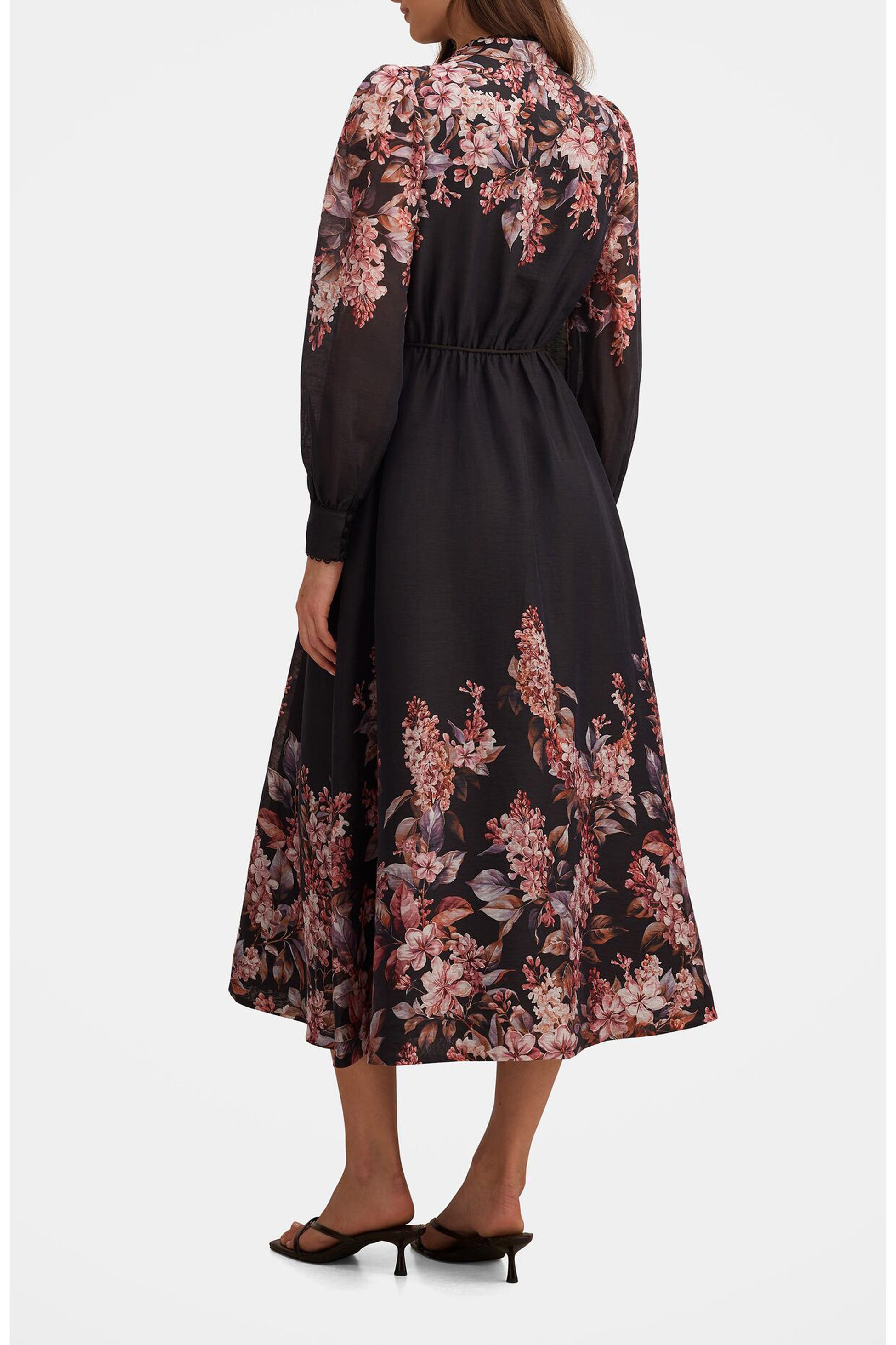 Floral Long Sleeve Midi Dress