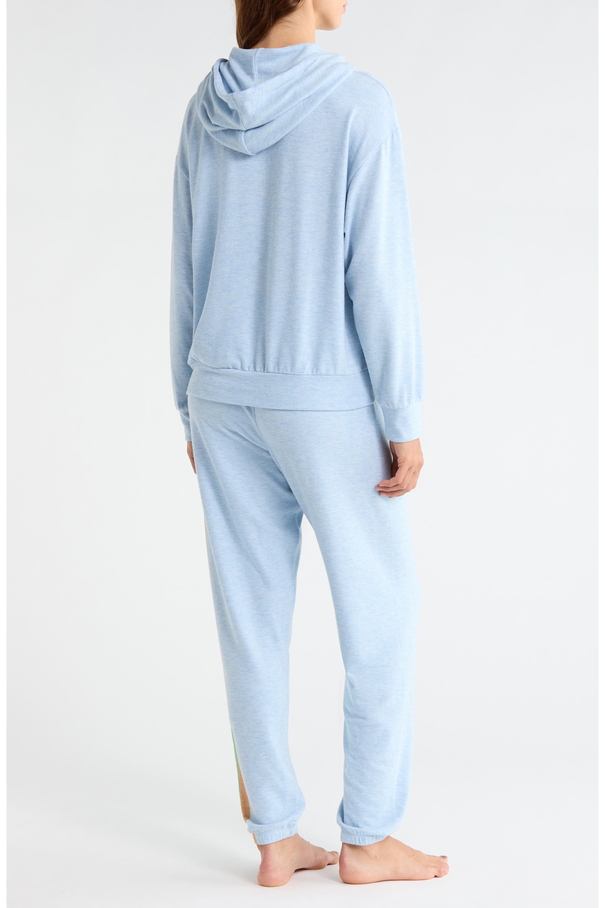 Radiant Stripe Peached Jersey Hoodie Pajamas