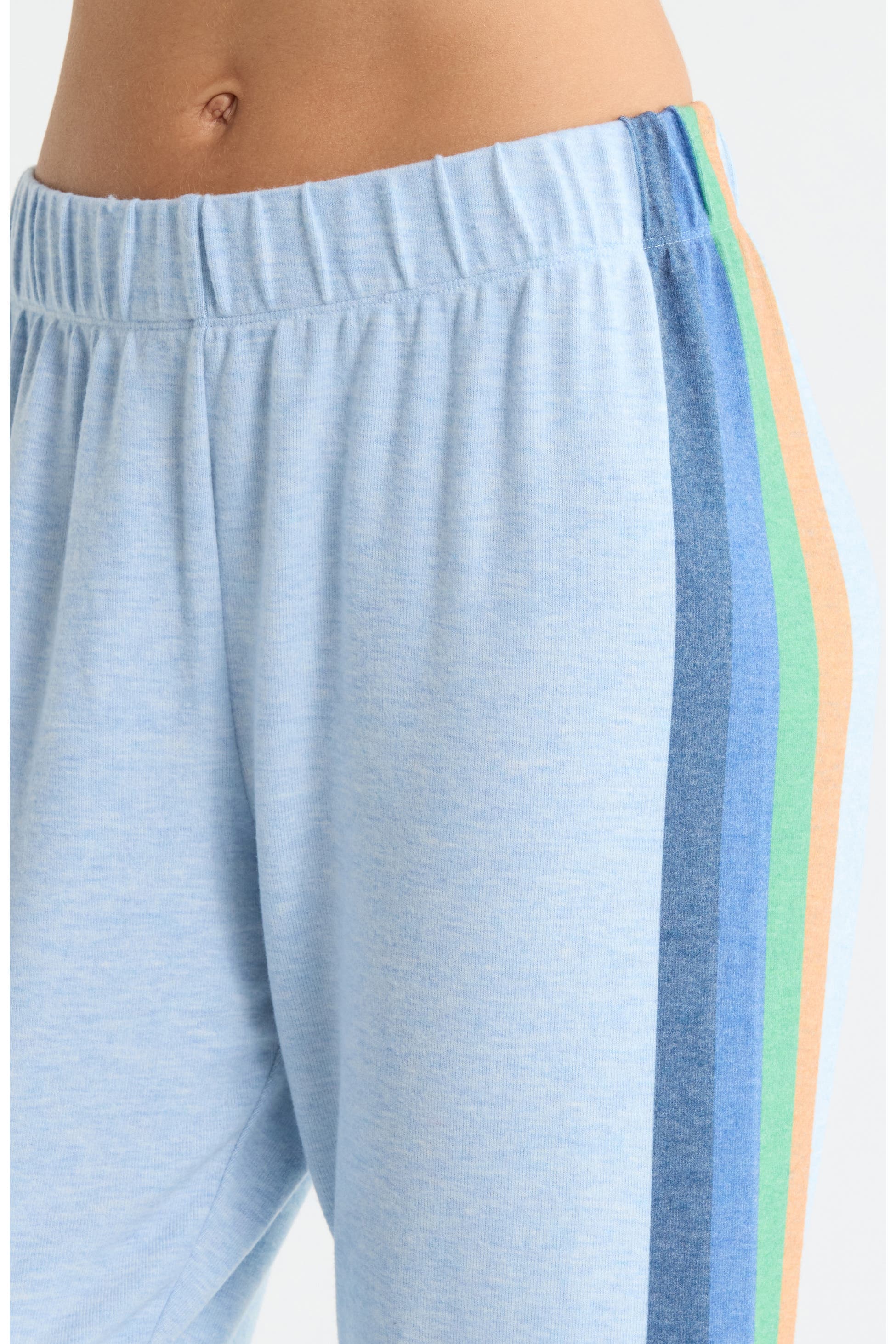Radiant Stripe Peached Jersey Hoodie Pajamas