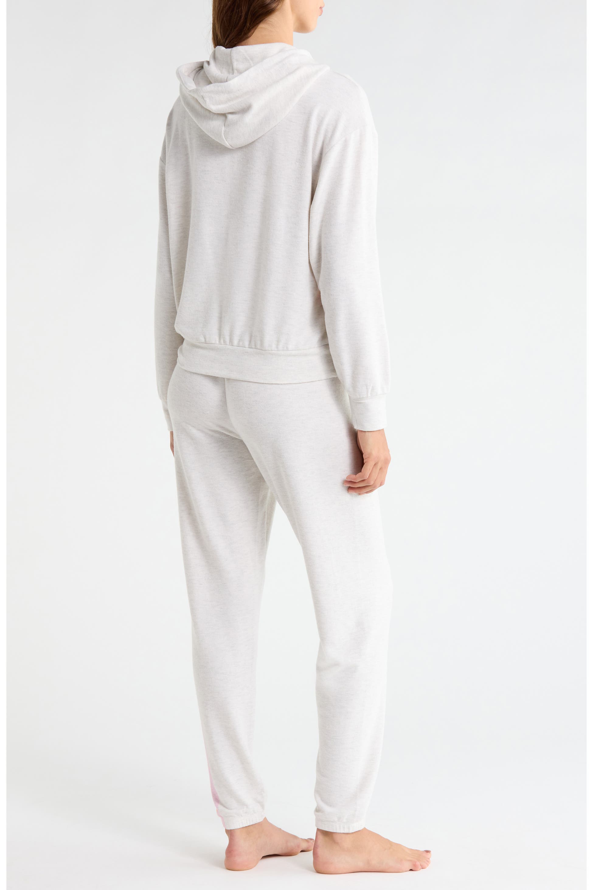 Radiant Stripe Peached Jersey Hoodie Pajamas