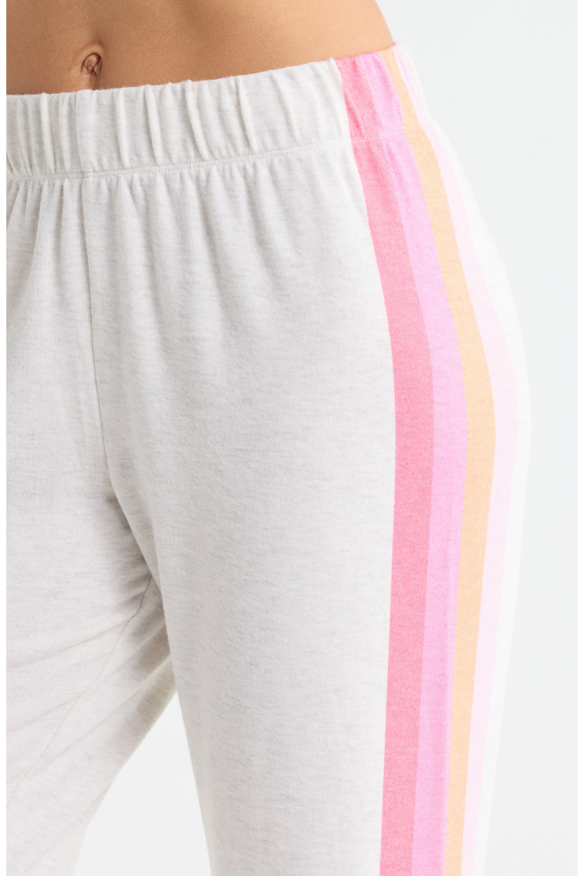 Radiant Stripe Peached Jersey Hoodie Pajamas
