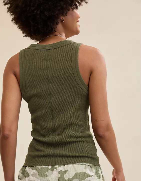Waffle Henley Tank Top & Jogger