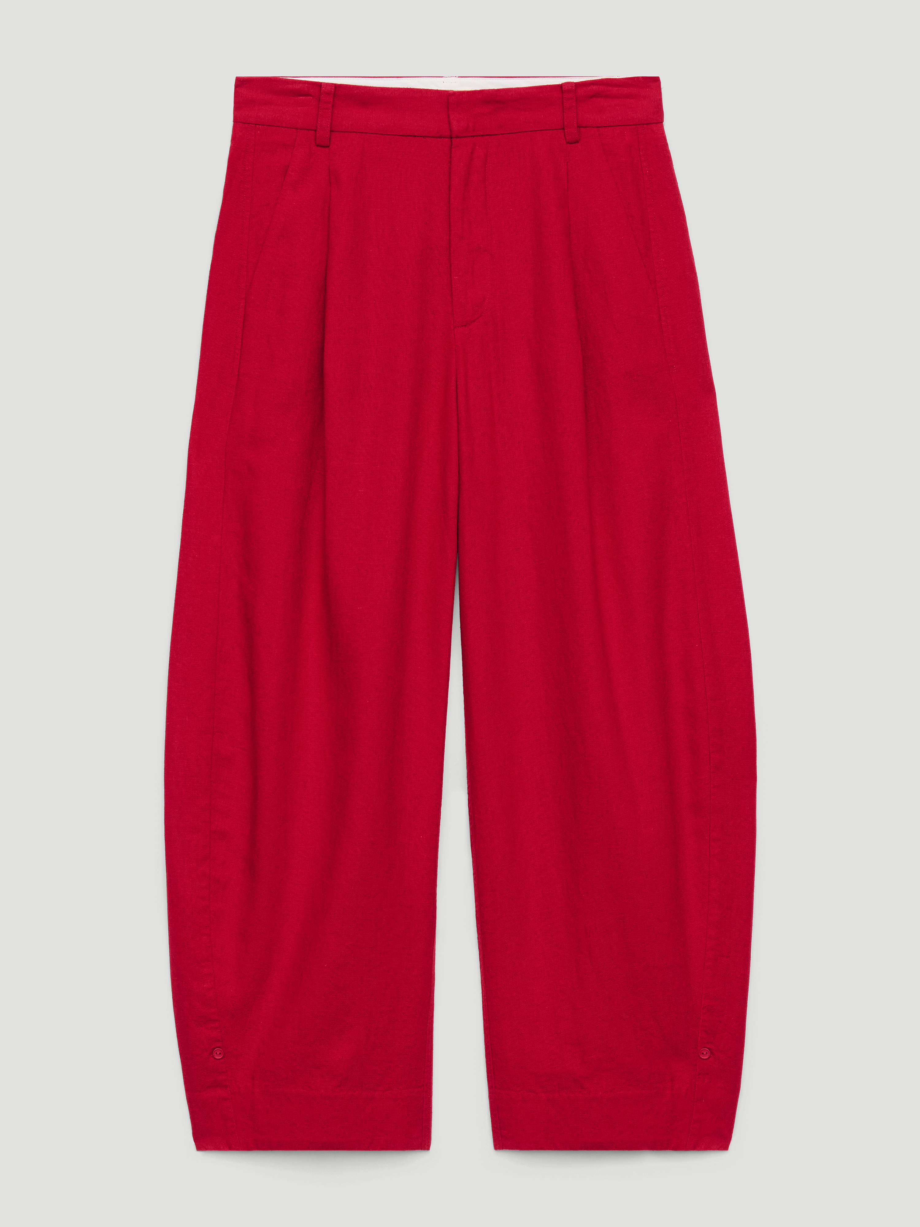 Dania Linen Blend Barrel Leg Trousers
