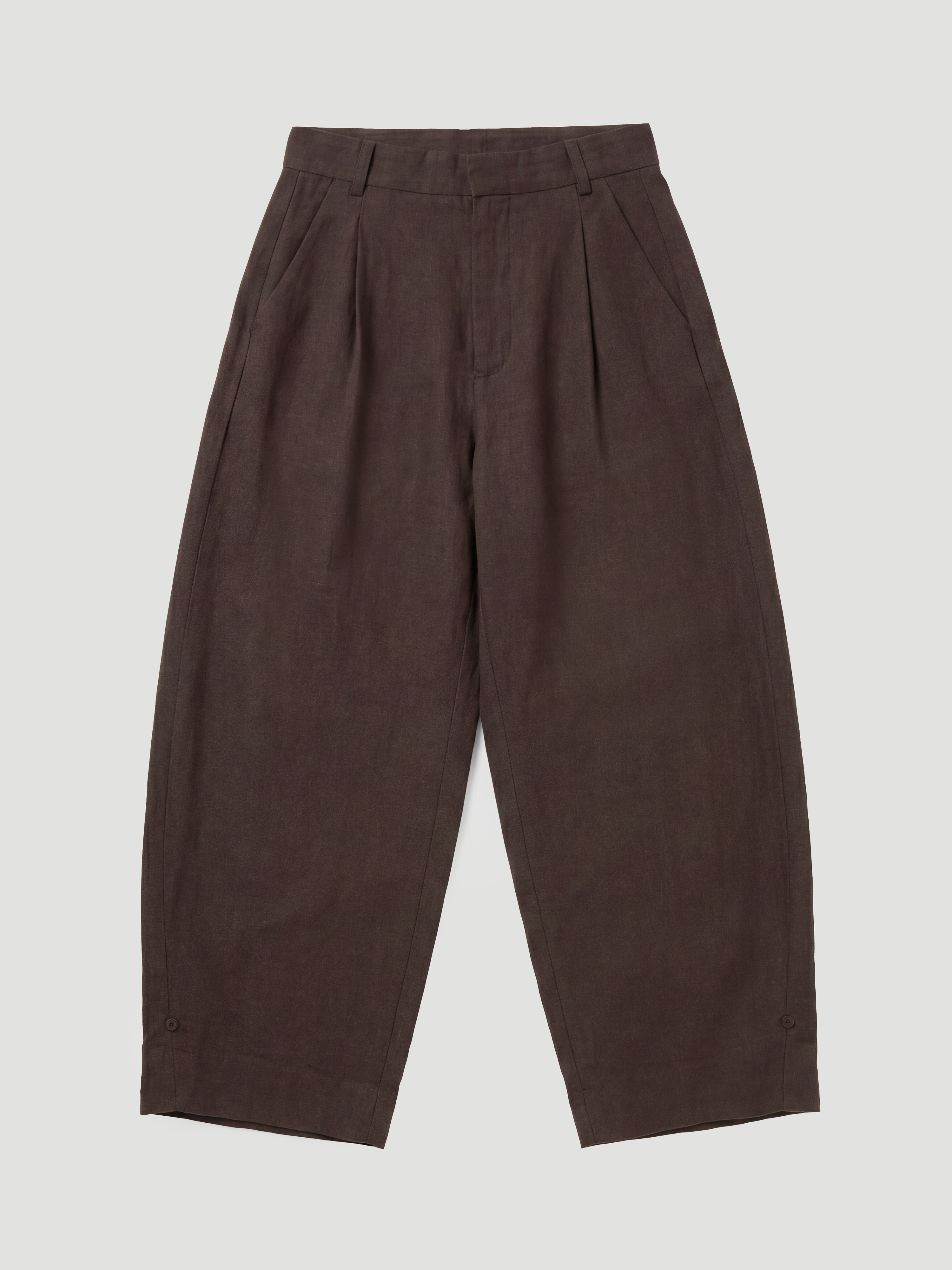 Dania Linen Blend Barrel Leg Trousers